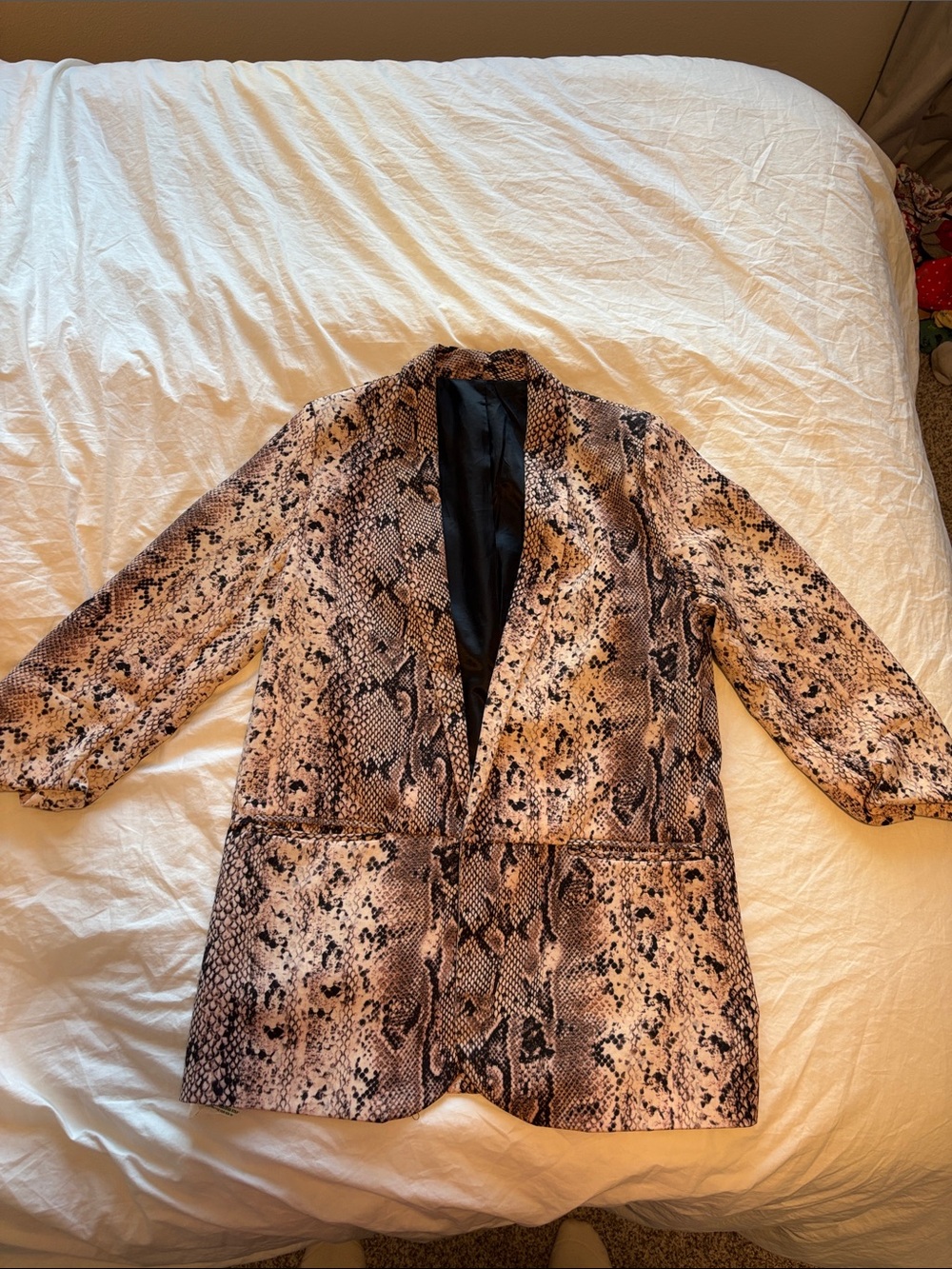 Neutral Snake Print Blazer